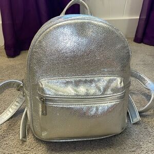 Forever 21 Silver Mini Backpack
